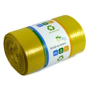 Worki na śmieci do segregacji 60L 50 szt (żółte )