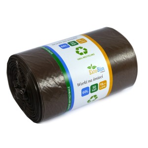 Worki na śmieci do segregacji 60L 50 szt (brązowe)
