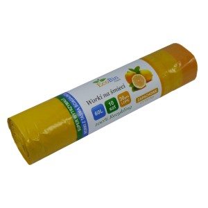 Worki na śmieci 60L z taśmą ściągającą 10 szt zapach Cytryna 