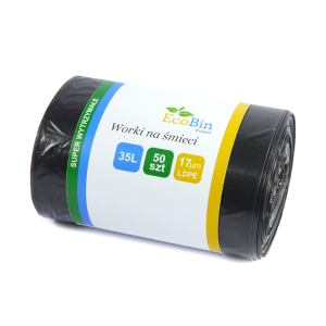 Worki na śmieci uniwersalne 35L 50 szt (czarne) 