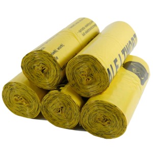 Worki na śmieci do segregacji 120L NADRUK 50 szt (żółte) 5 rolek