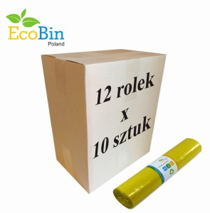 Worki na śmieci do segregacji 240L 120 szt (żółte) 12 rolek