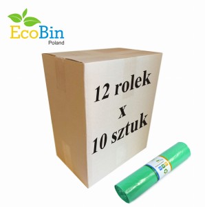 Worki na śmieci do segregacji 240L 120 szt (zielone) 12 rolek