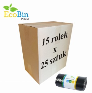 Worki na śmieci uniwersalne 120L 375 szt (czarne) 15 rolek