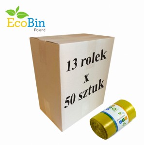 Worki na śmieci do segregacji 60L 650 szt (żółte) 13 rolek
