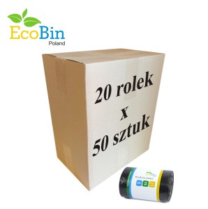 Worki na śmieci uniwersalne 35L 1000 szt (czarne) 20 rolek