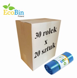 Worki na śmieci do segregacji 60L 600 szt (niebieskie) 30 rolek