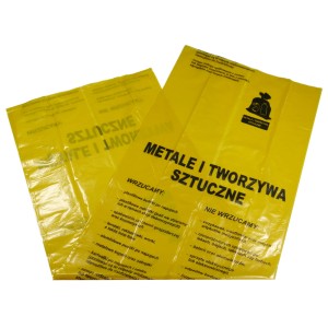 Worki na śmieci do segregacji 120L NADRUK 10 szt (żółte) 