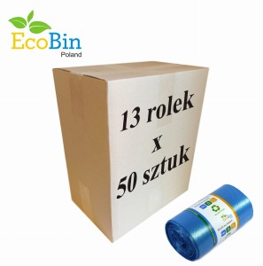 Worki na śmieci do segregacji 60L 650 szt (niebieskie) 13 rolek