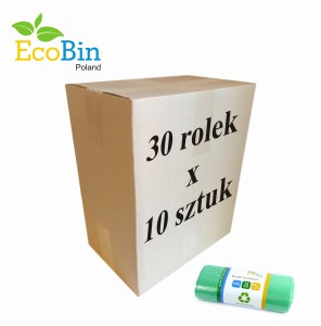 Worki na śmieci do segregacji 120L 300 szt (zielone) 30 rolek